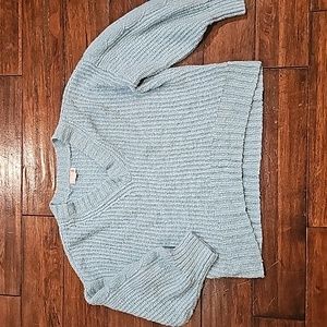 Cropped sea foam green sweater